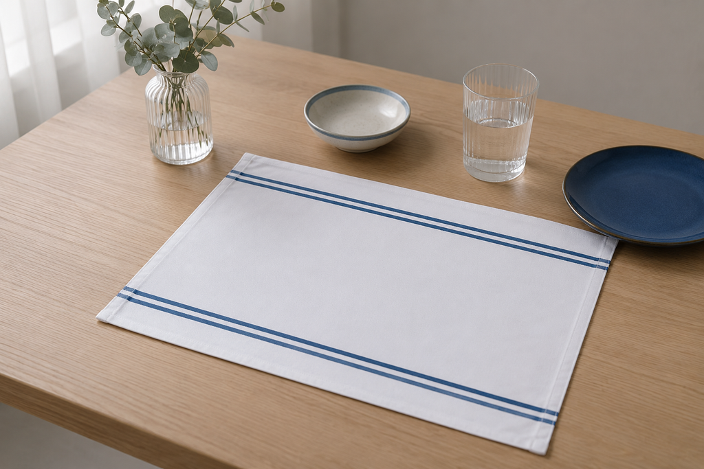 Double Striped Ocean Flat Kitchen Towel