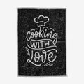 Cooking With Love Black Terry Kitchen Towel
