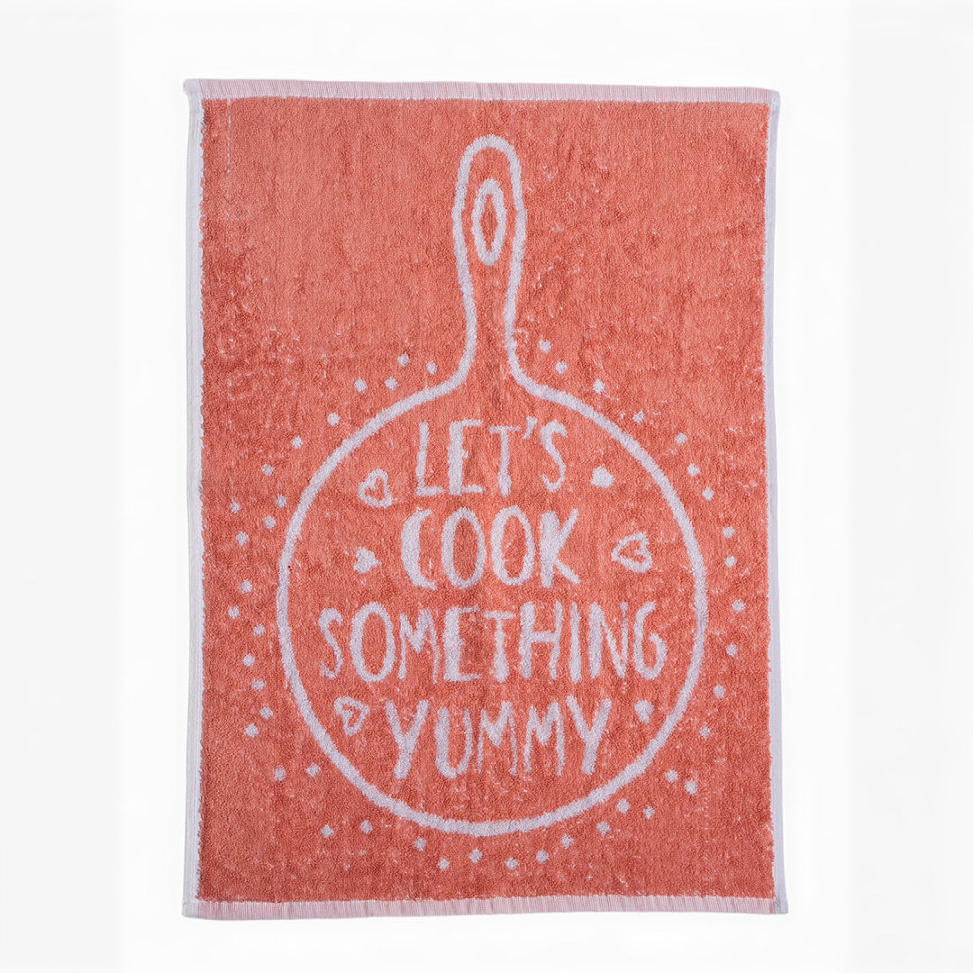 Let's Cook Something Yummy Rose Terry Kitchen Towel