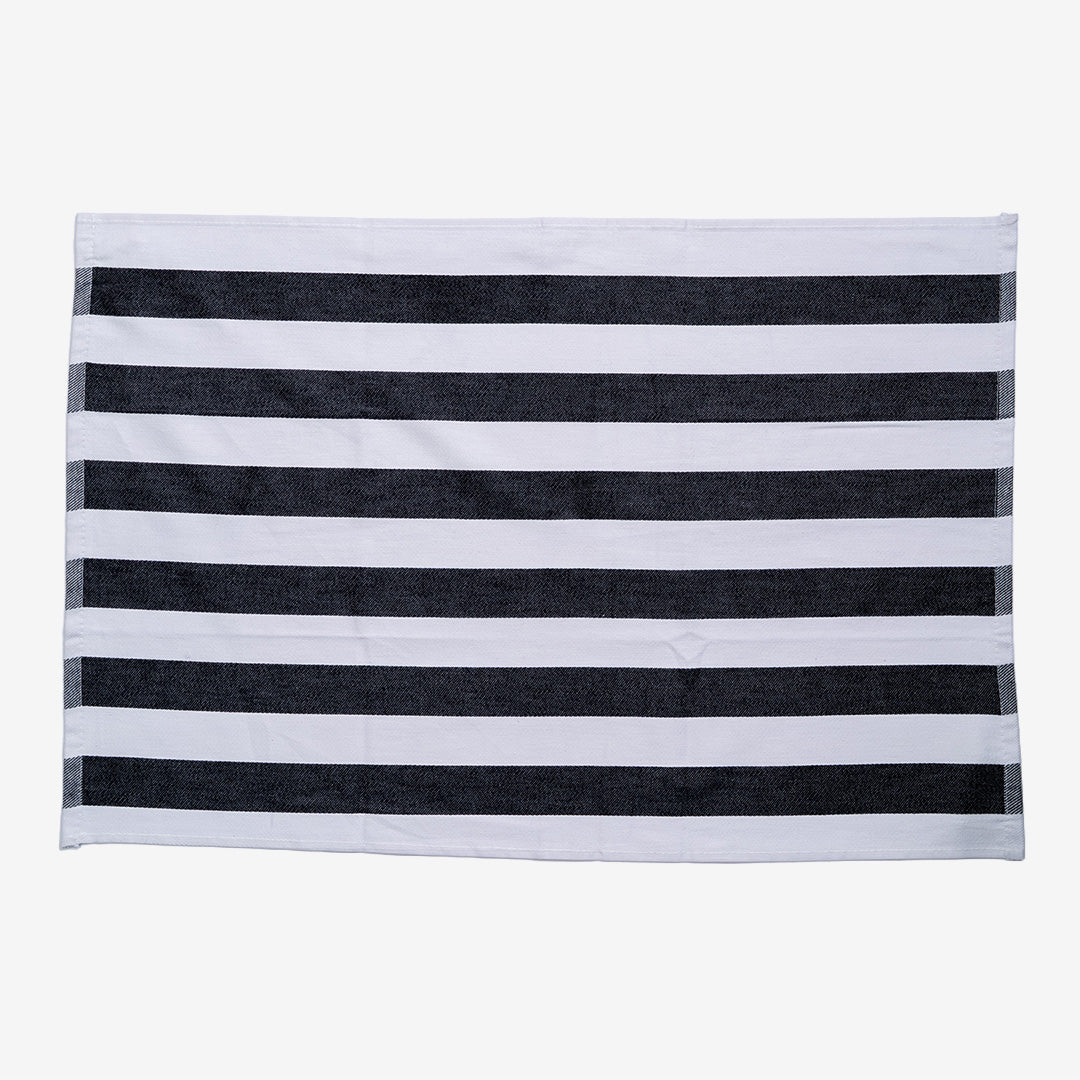 Black Single Striped Flat Kitchen Towel