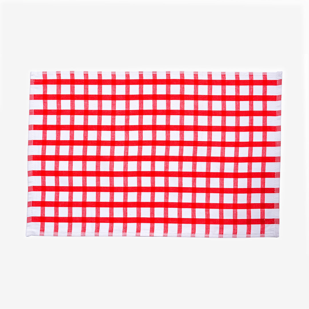 3 Red Kitchen Towels Set