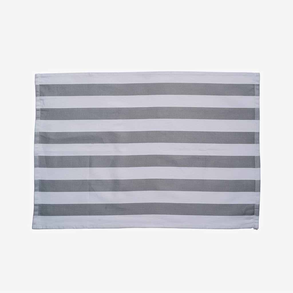 Gray Striped Flat Kitchen Towel