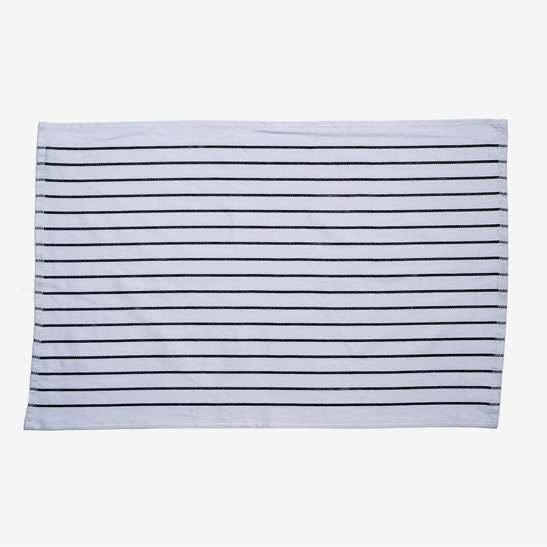 Black Striped Flat Kitchen Towel
