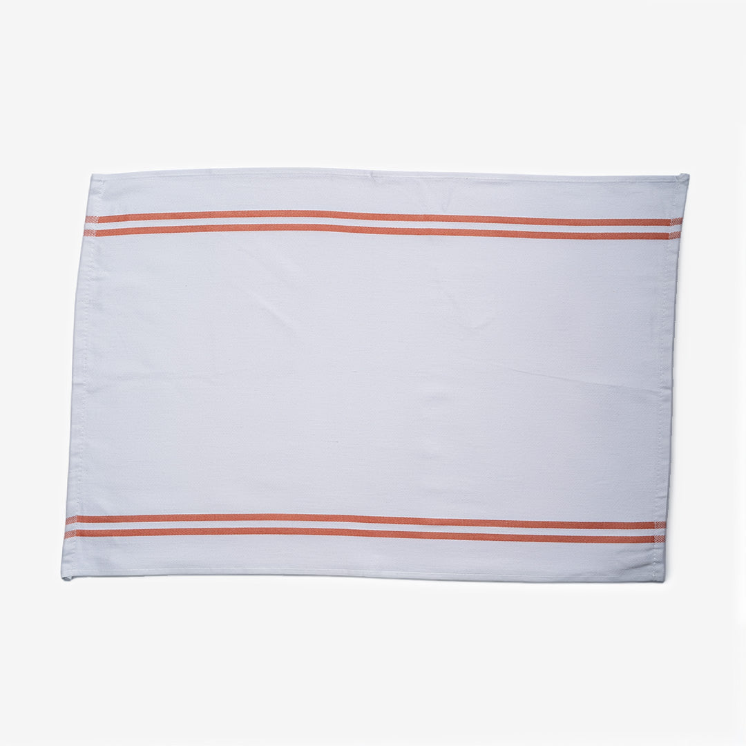 Double Striped Rose Flat Kitchen Towel