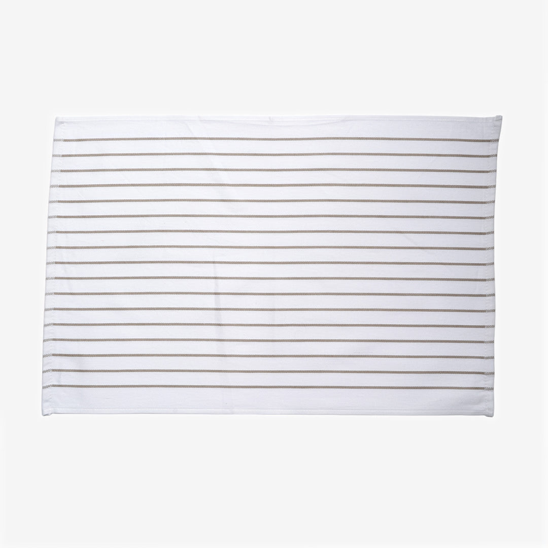 Beige Striped Flat Kitchen Towel