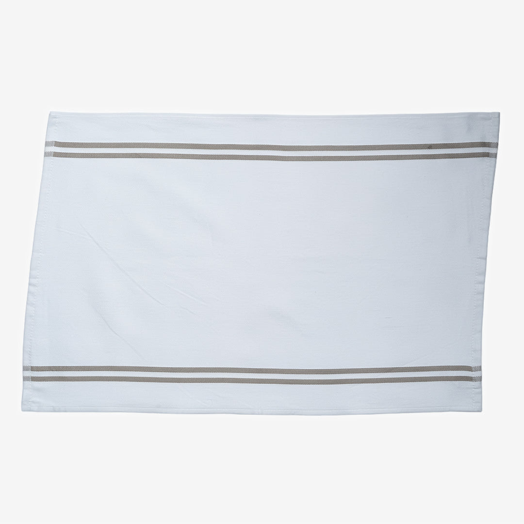 Double Striped Beige Flat Kitchen Towel
