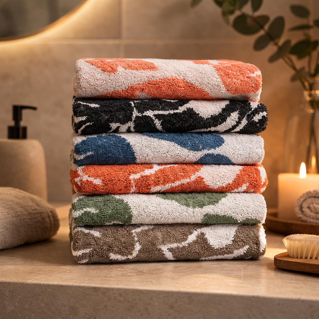 Floral Terry Bath Towel Set