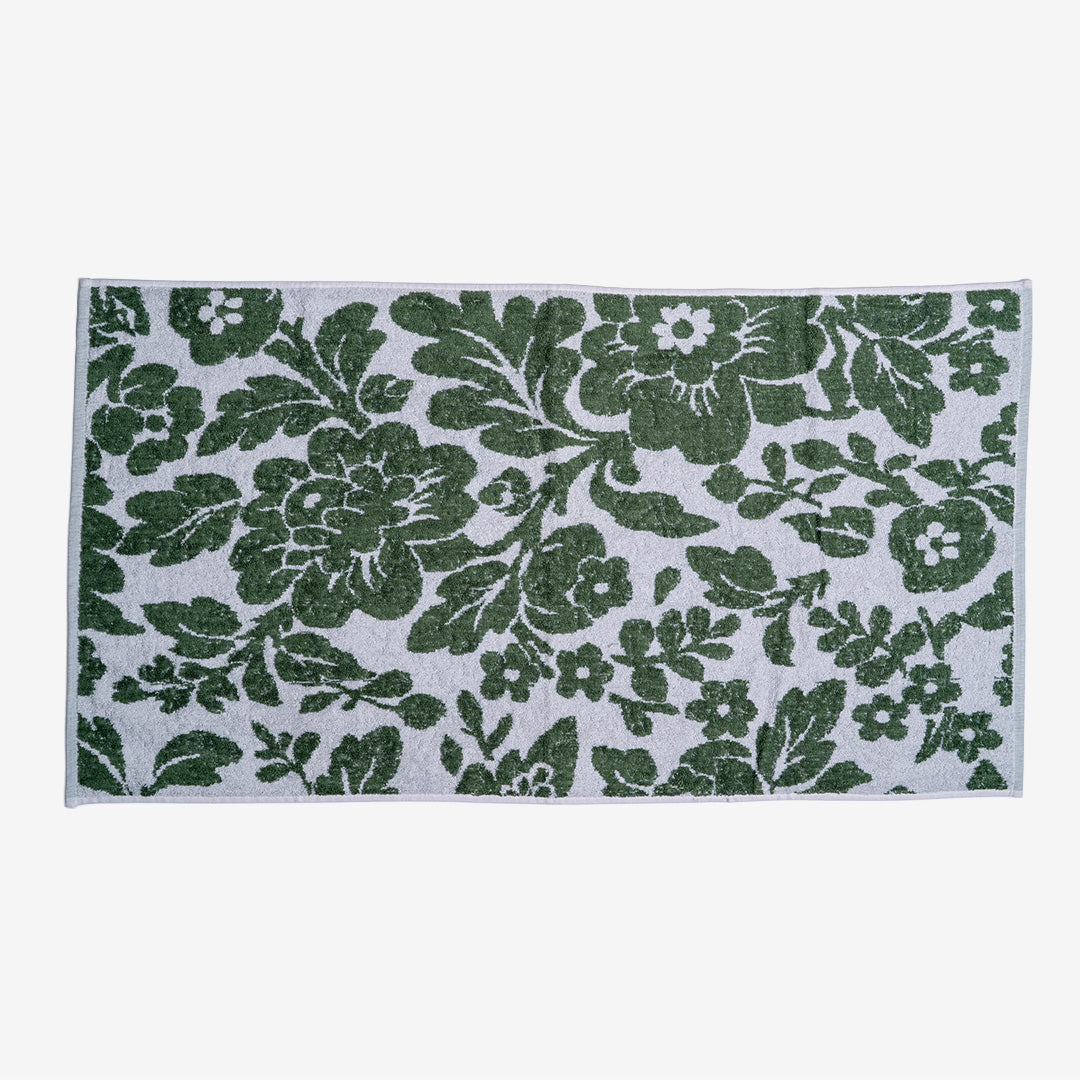 Floral Olive Pattern Bath Towel