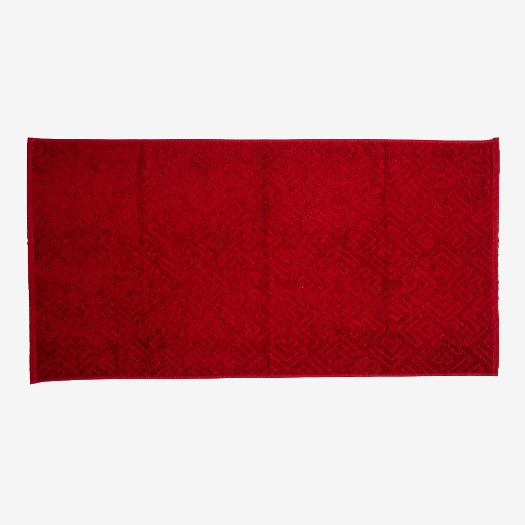 Geometric Burgundy Bath Towel