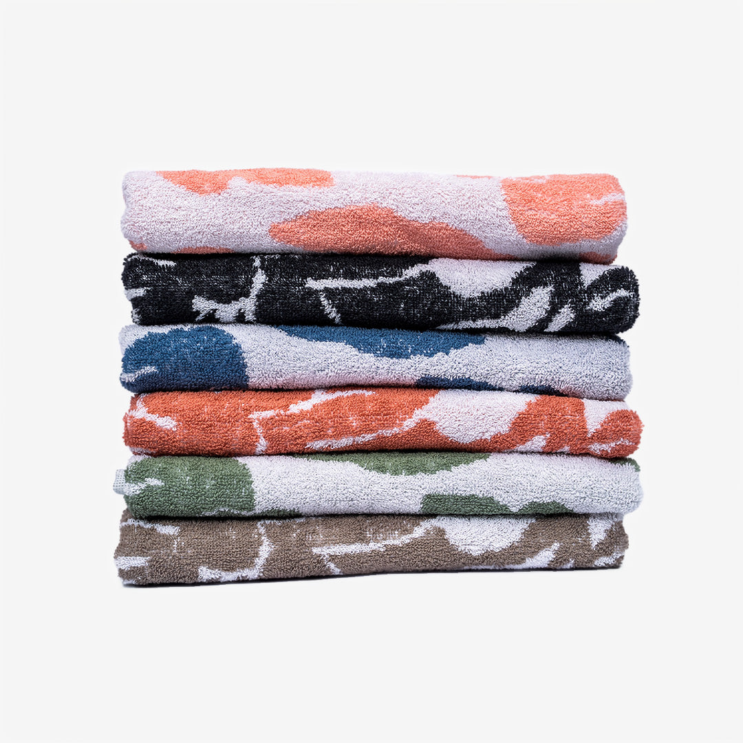 Floral Terry Medium Bath Towel Set