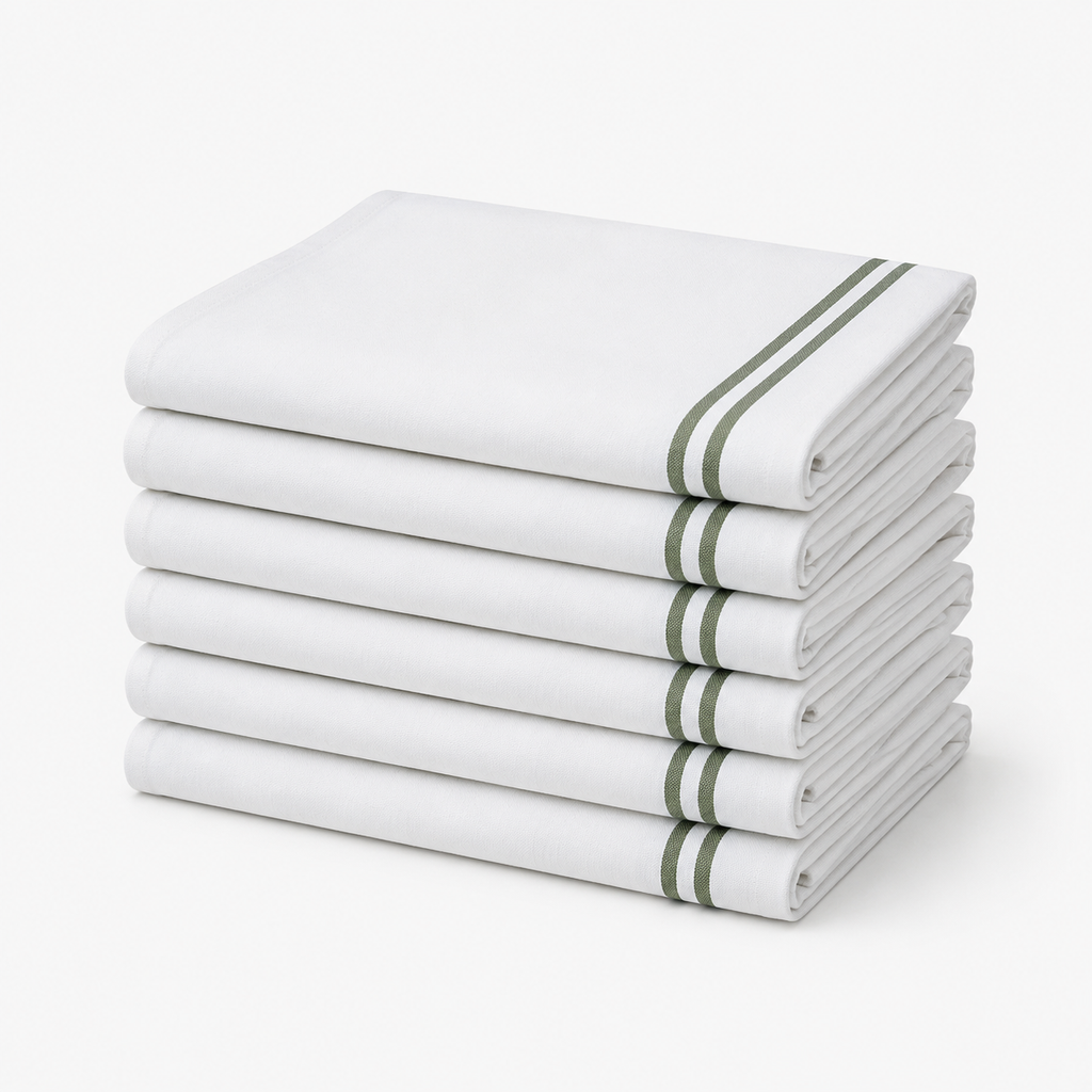 6 Kitchen Towels Set Olive