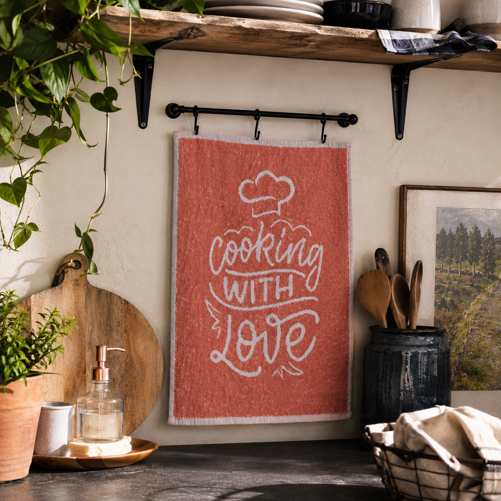 Cooking With Love Rose Terry Kitchen Towel