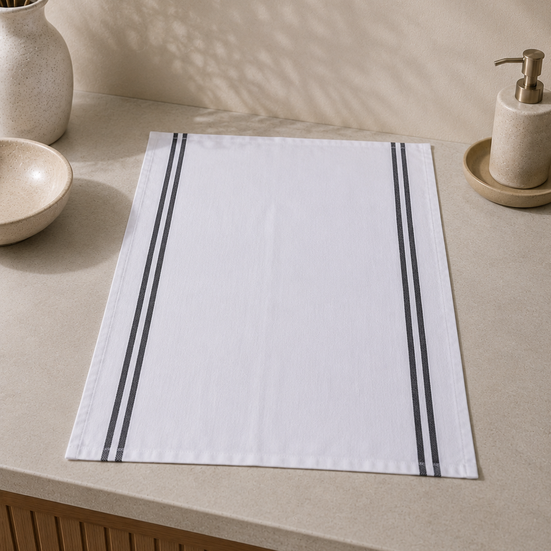 5 Kitchen Towels Set - Double Striped