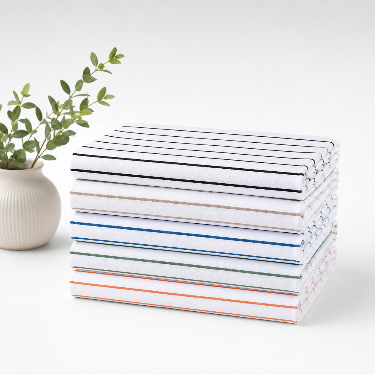5 Striped Kitchen Towels Set