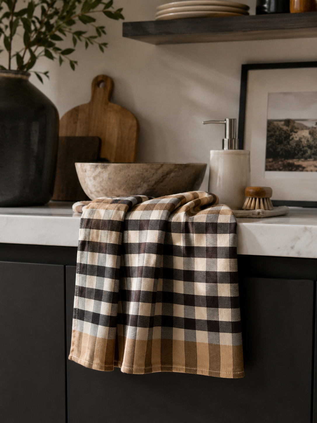 Medium Squares Flat Kitchen Towel