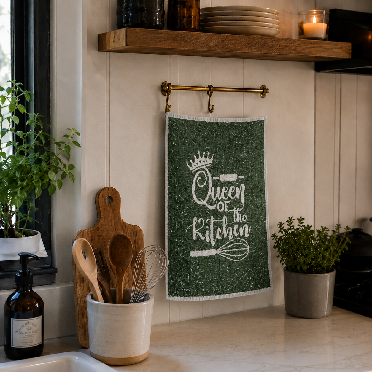 Queen of The Kitchen Olive Terry Kitchen Towel