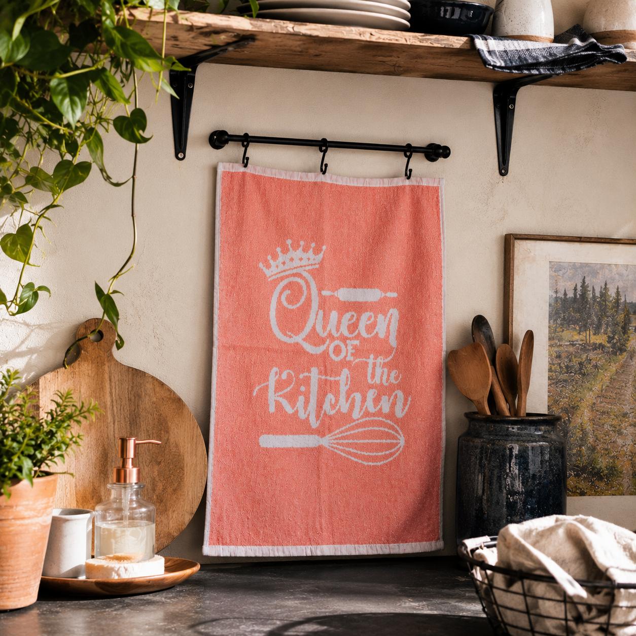 Queen of The Kitchen Rose Terry Towel