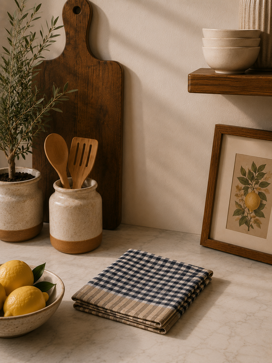 Tiny Squares Flat Kitchen Towel