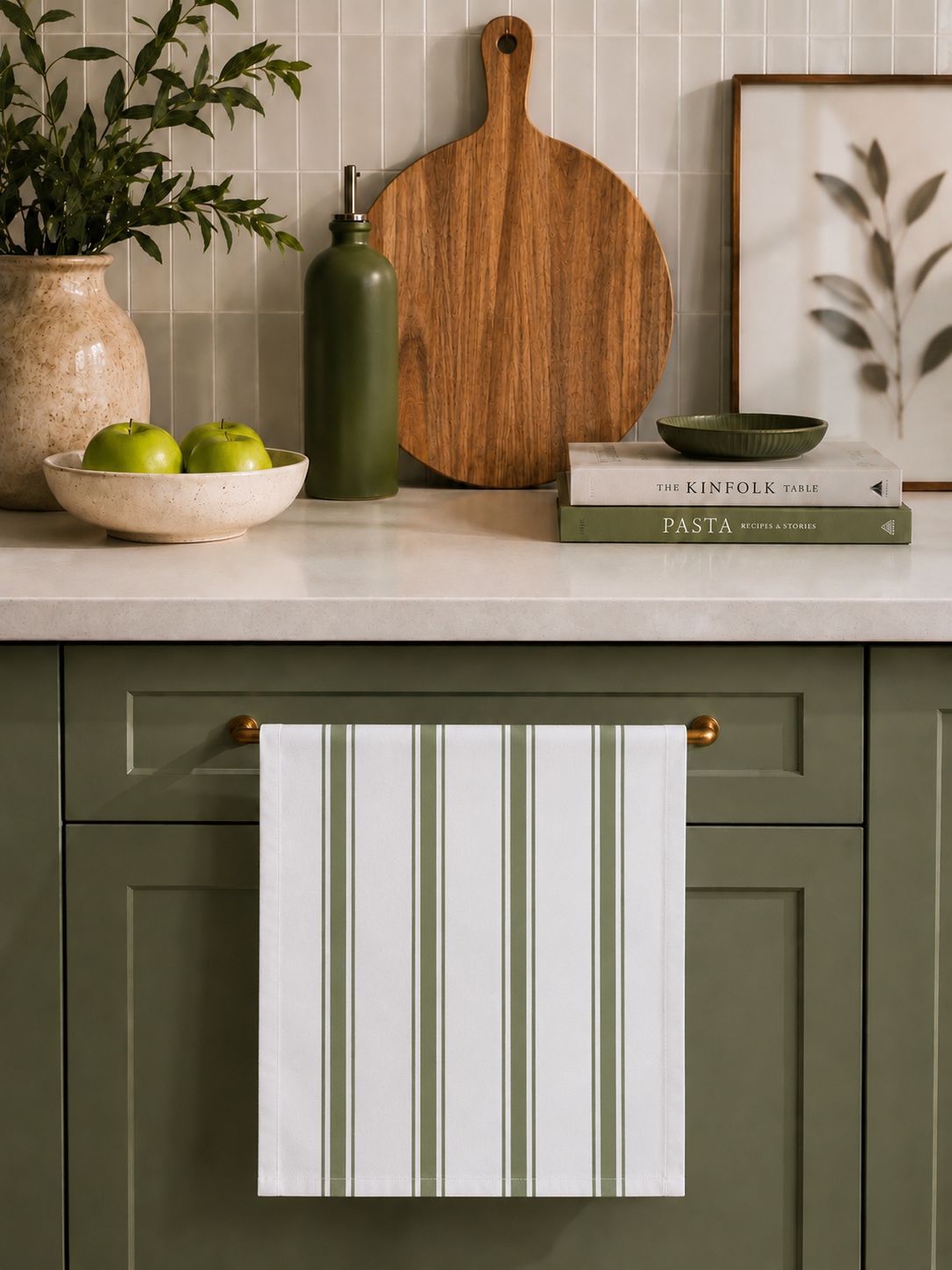 5 Striped Kitchen Towels Set