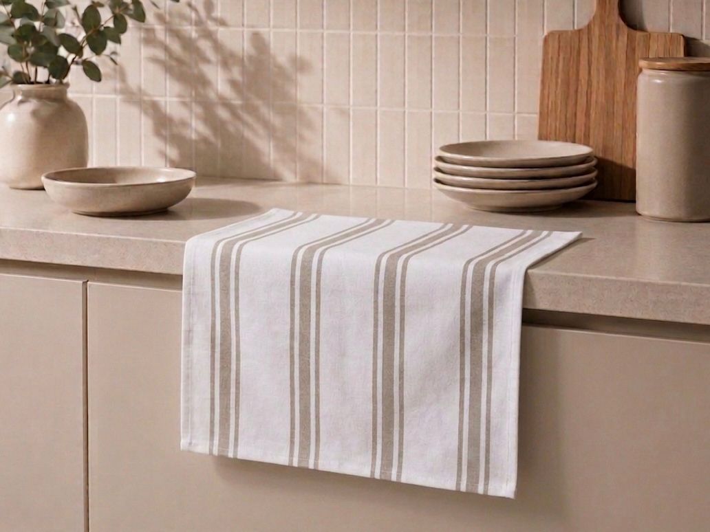 5 Striped Kitchen Towels Set