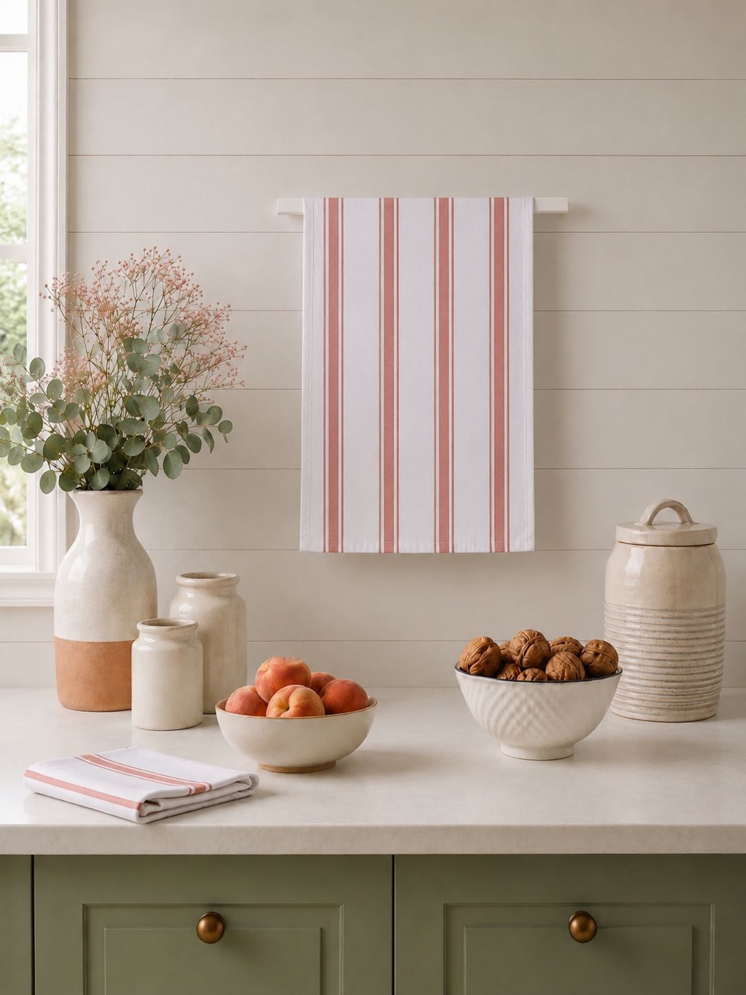 5 Striped Kitchen Towels Set