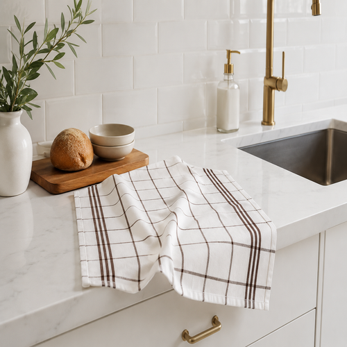 12 Brown Towels Set