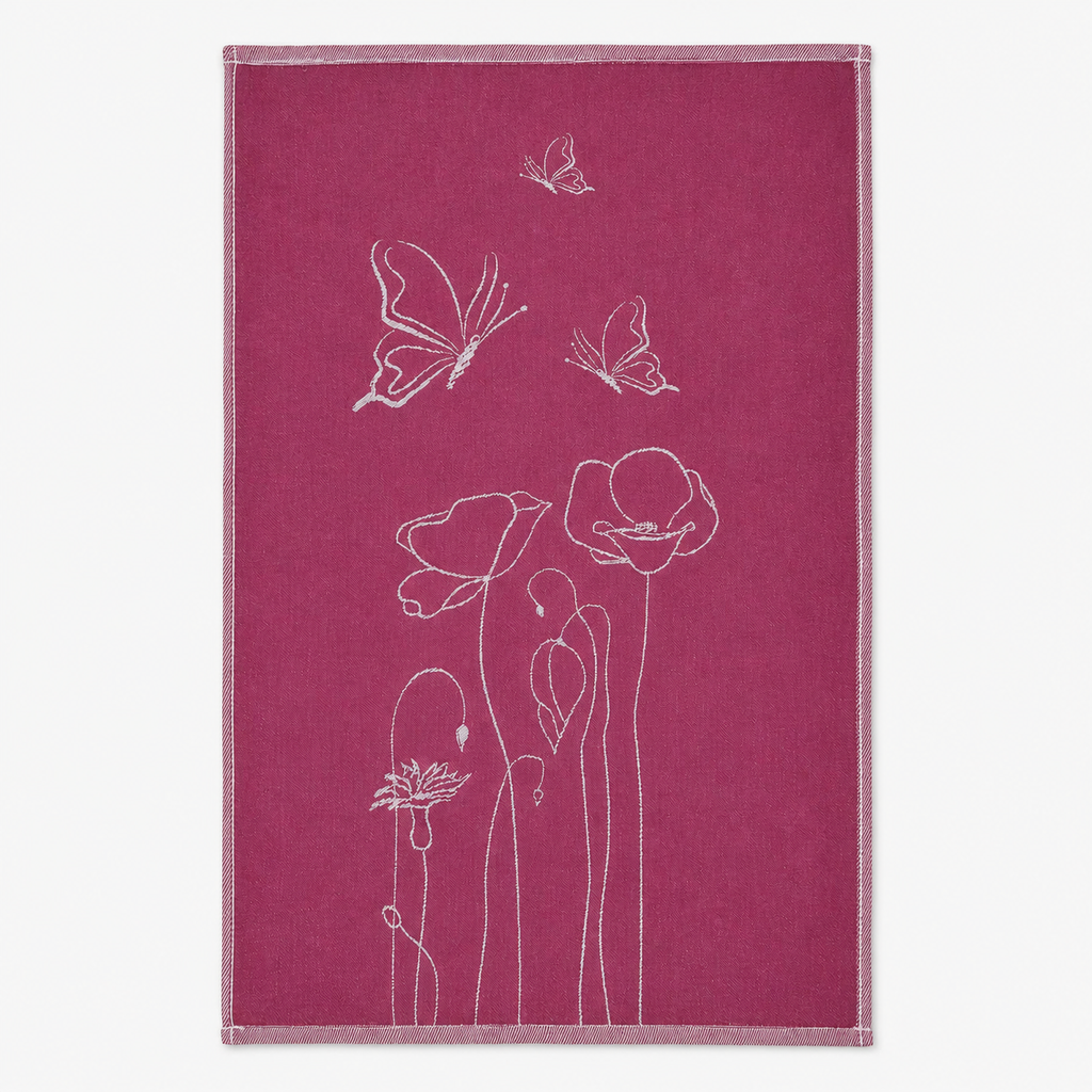 Flowers & Butterflies Flat Kitchen Towel