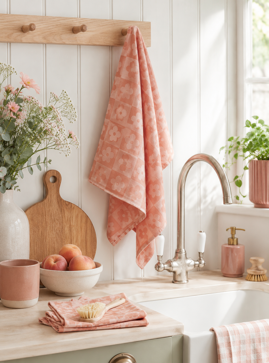 Rose Floral Flat Kitchen Towel