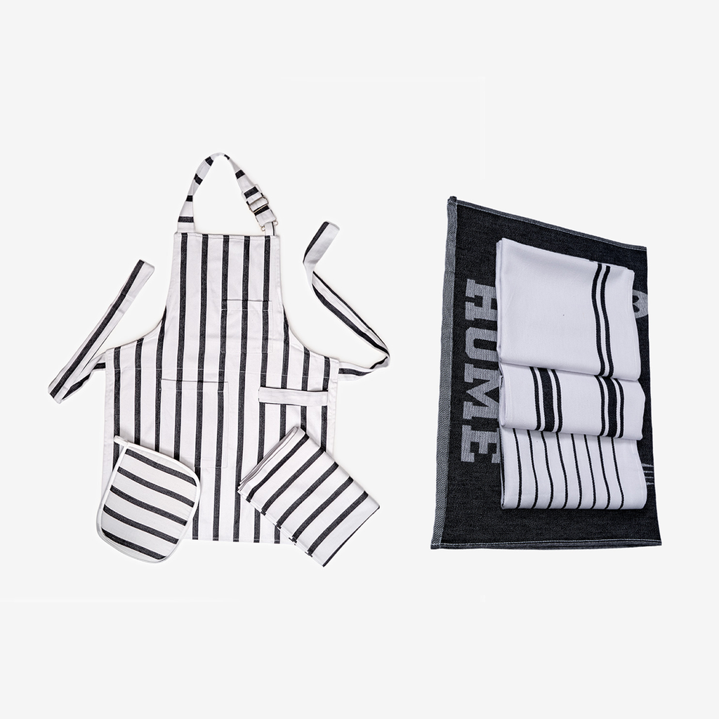 Black Full Kitchen Set w/ Apron