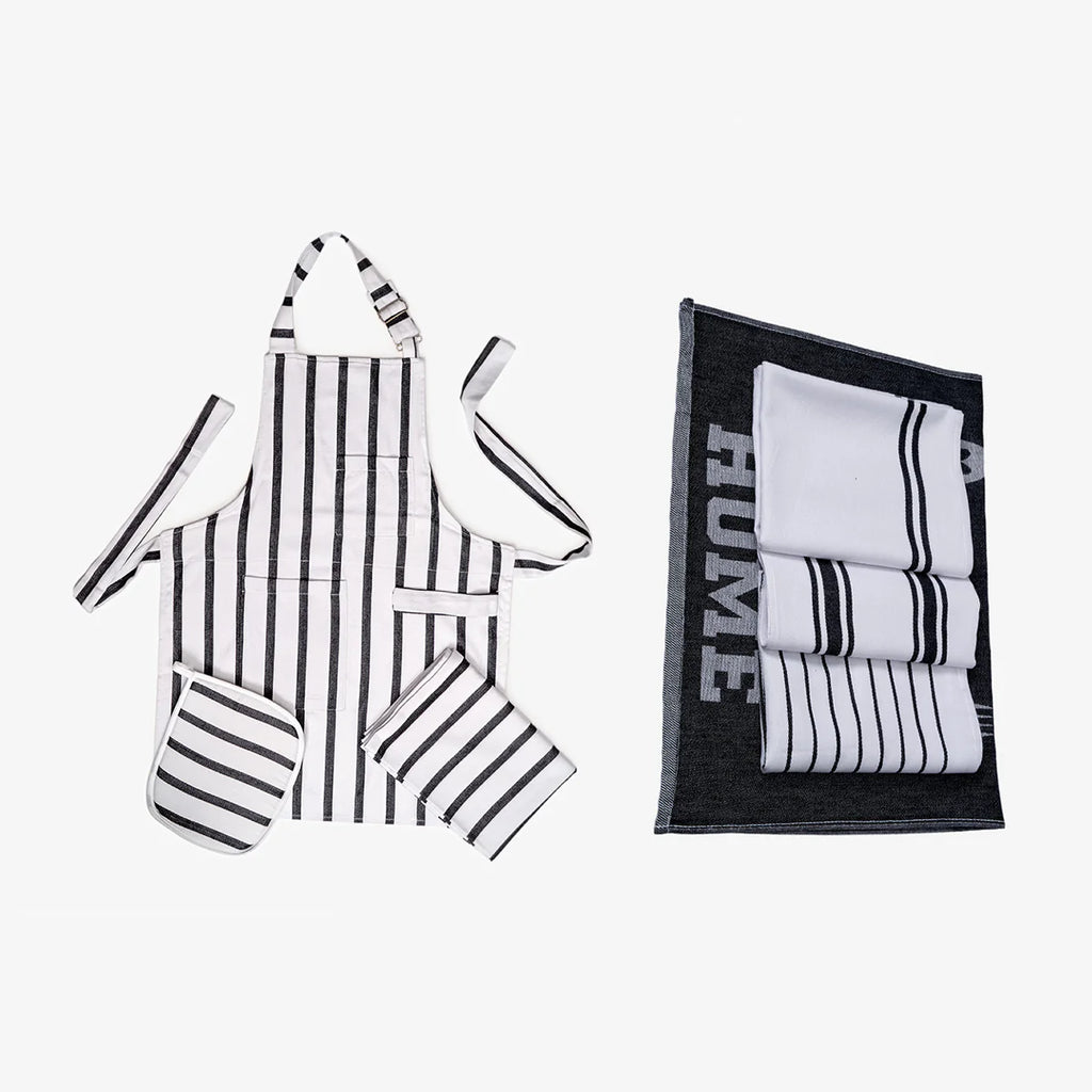 Black Complete Full Kitchen Set w/ Apron